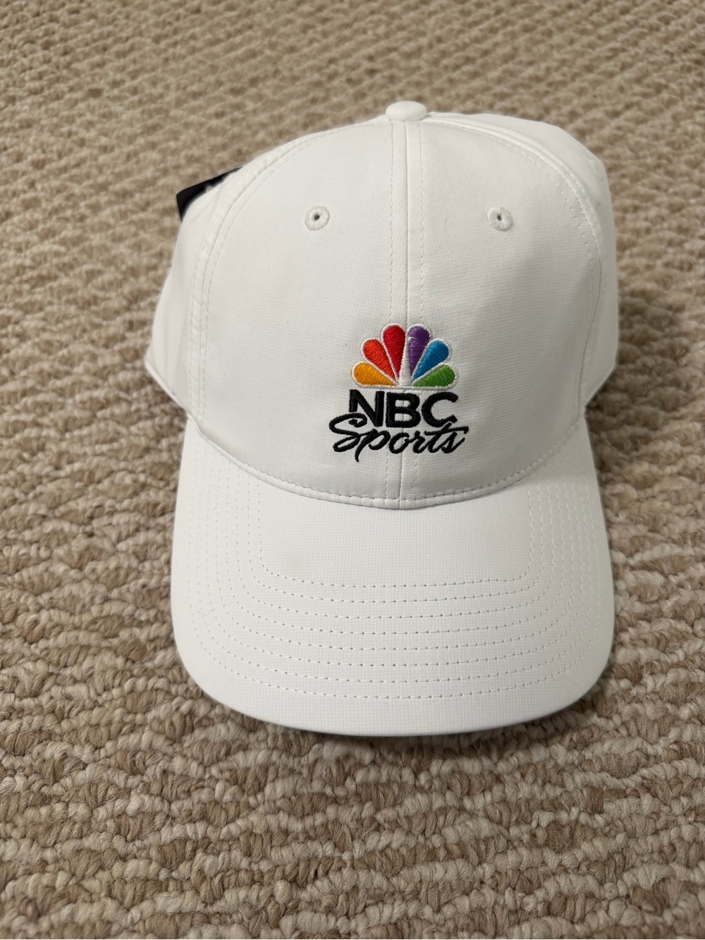 NBC Sports White Baseball Cap with Subtle Embroidered Logo